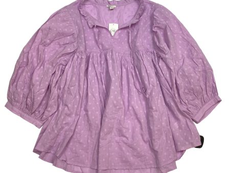 Top Long Sleeve By Cato In Purple, Size: 1x Sale