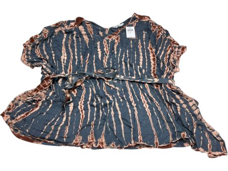 Top Short Sleeve By Pure Jill In Blue & Brown, Size: Xl For Cheap