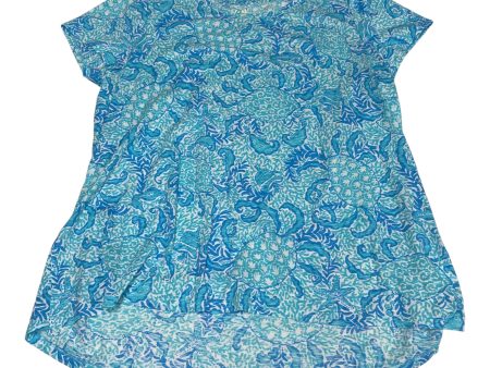 Top Short Sleeve Designer By Lilly Pulitzer In Blue & White, Size: Xxl Fashion