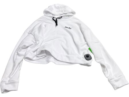 Athletic Sweatshirt Hoodie By Puma In White, Size: L Fashion