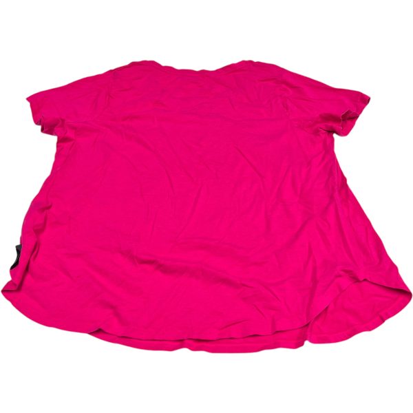 Top Short Sleeve Basic By Ava & Viv In Pink, Size: 2x Online now