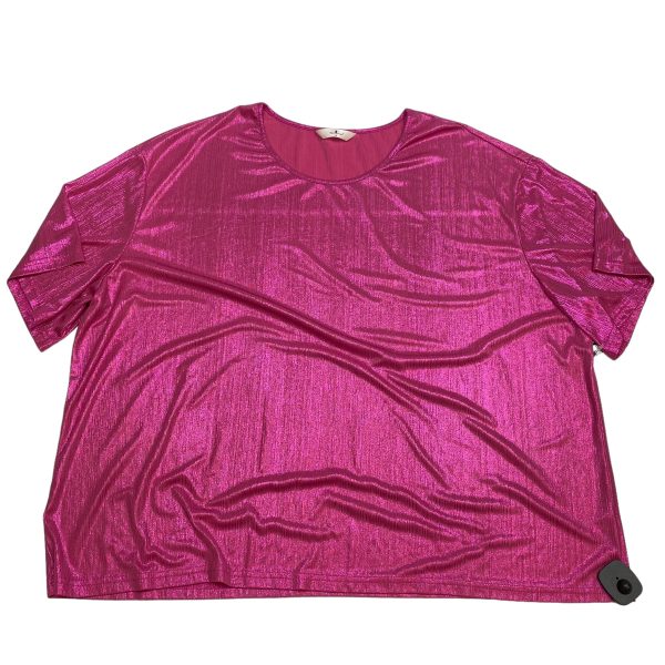 Top Short Sleeve By Agnes Orinda In Pink, Size: 4x Supply