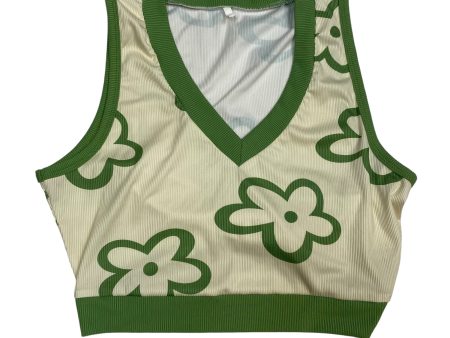 Top Sleeveless By Shein In Cream & Green, Size: L For Sale