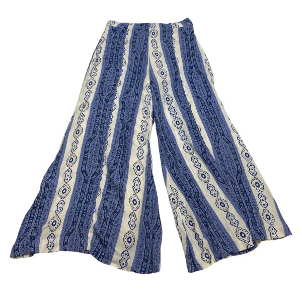 Pants Wide Leg By Anthropologie In Blue & White, Size: 2 For Discount