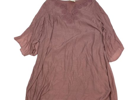 Tunic Long Sleeve By Just Found In Pink, Size: 2x Cheap