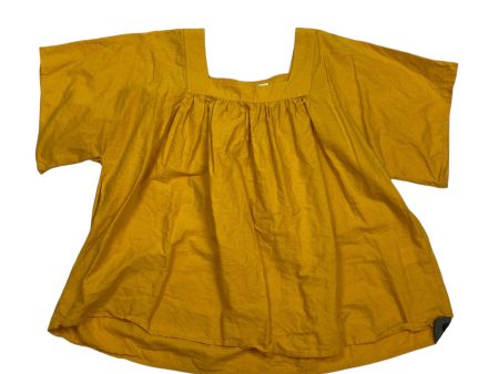 Top Short Sleeve Designer By Frye In Yellow, Size: M For Discount