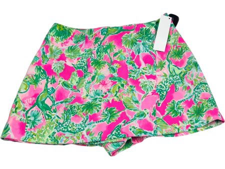 Skort Designer By Lilly Pulitzer In Green & Pink, Size: M For Sale