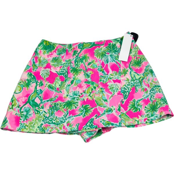 Skort Designer By Lilly Pulitzer In Green & Pink, Size: M For Sale