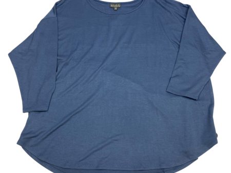 Top 3 4 Sleeve Basic By Wonderly In Blue, Size: 3x For Discount