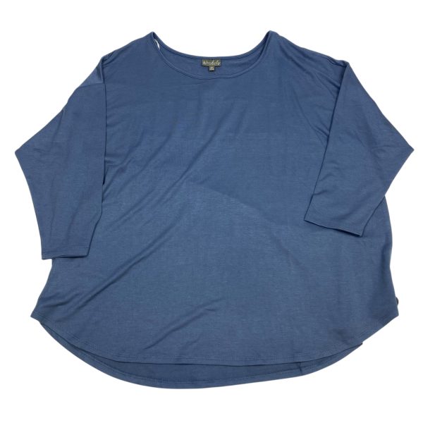 Top 3 4 Sleeve Basic By Wonderly In Blue, Size: 3x For Discount