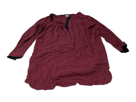 Tunic Long Sleeve By Old Navy In Red, Size: 1x Online Hot Sale