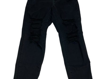 Jeans Skinny By American Eagle In Black Denim, Size: 12 For Sale