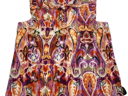 Top Sleeveless By Chicos In Orange & Purple, Size: 2x Sale