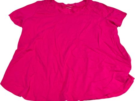 Top Short Sleeve Basic By Ava & Viv In Pink, Size: 2x Online now