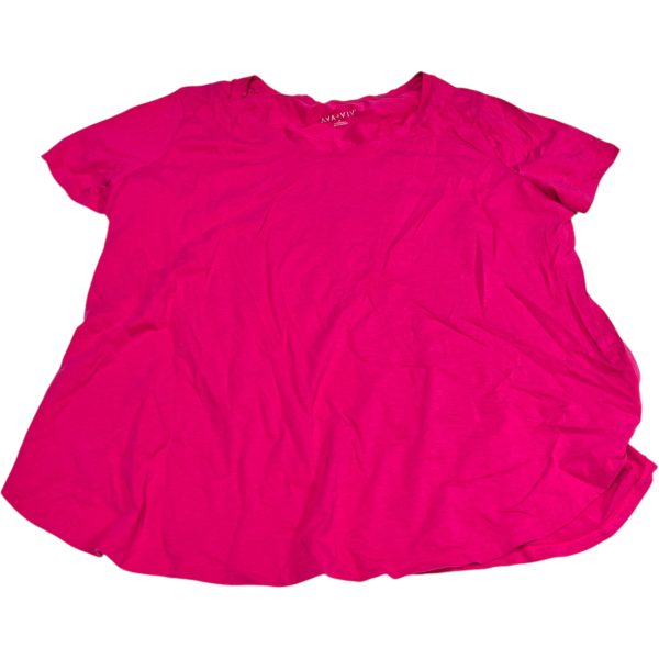 Top Short Sleeve Basic By Ava & Viv In Pink, Size: 2x Online now