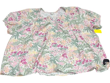 Top Short Sleeve By Wonderly In Floral Print, Size: 3x For Sale