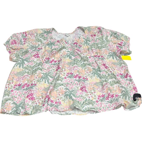 Top Short Sleeve By Wonderly In Floral Print, Size: 3x For Sale