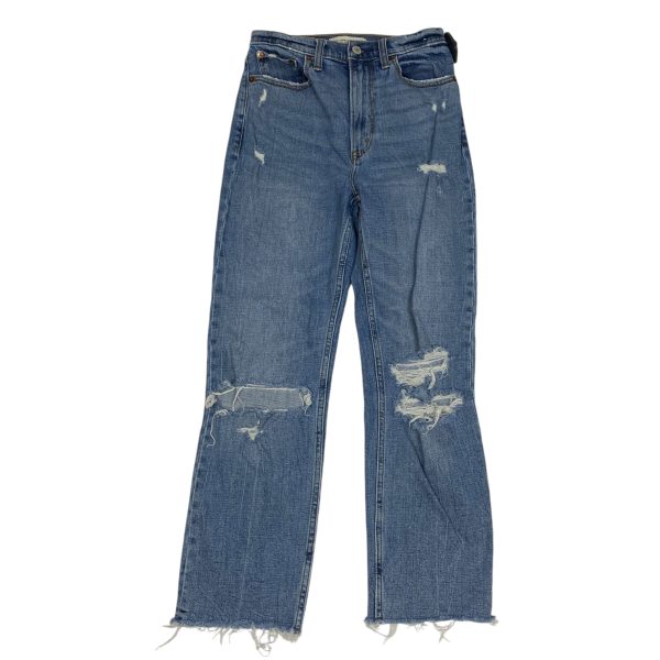 Jeans Straight By Abercrombie And Fitch In Blue Denim, Size: 2 Online Sale