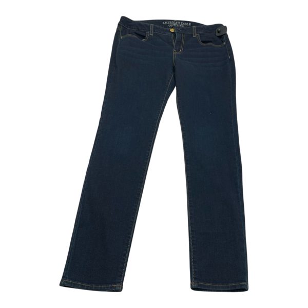 Jeans Skinny By American Eagle In Blue Denim, Size: 10 For Discount