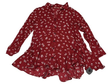 Tunic Long Sleeve By Clothes Mentor In Red, Size: M on Sale