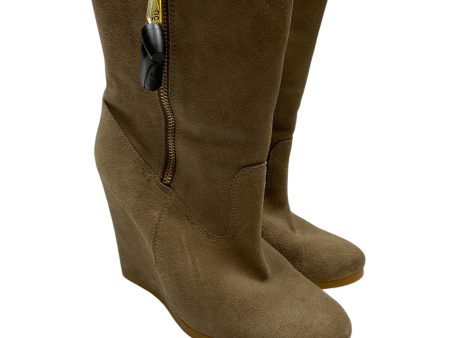 Boots Designer By Coach In Taupe, Size: 7.5 For Sale