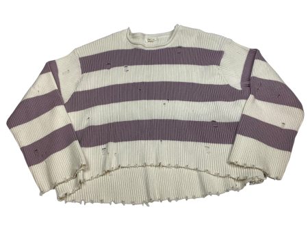 Sweater By Twenty Ten In Cream & Purple, Size: M For Discount