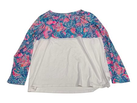 Top Long Sleeve Designer By Lilly Pulitzer In Blue & Pink, Size: L Hot on Sale