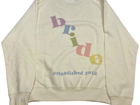 Sweatshirt Crewneck By Just Hoods In Cream, Size: M Discount