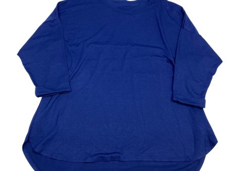 Top 3 4 Sleeve Basic By Crown And Ivy In Blue, Size: 2x Sale