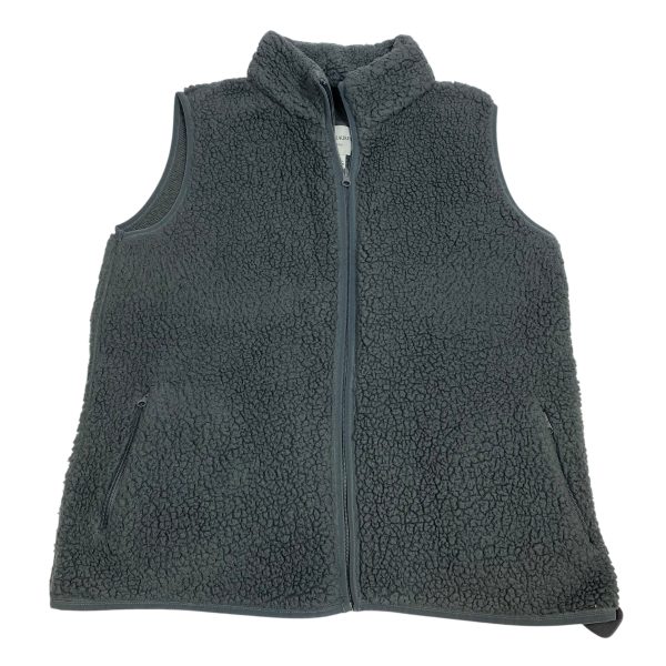 Vest Faux Fur & Sherpa By Sabrina Lauren In Grey, Size: L Hot on Sale