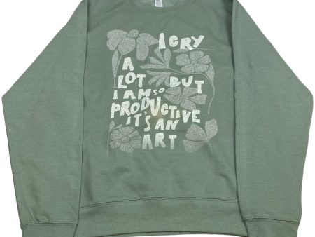 Sweatshirt Crewneck By Just Hoods In Green, Size: M Supply