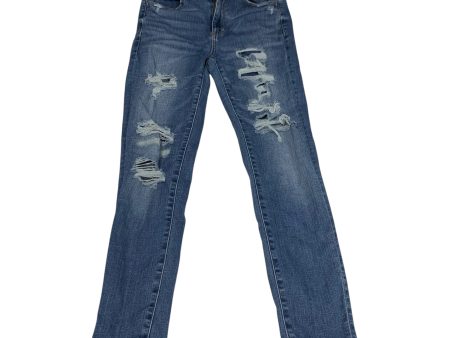 Jeans Skinny By American Eagle In Blue Denim, Size: 8 Online Sale