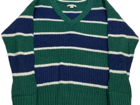 Sweater By American Eagle In Blue & Green, Size: M Online Hot Sale