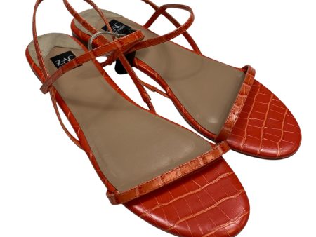 Sandals Designer By Zac By Zac Posen In Orange, Size: 9.5 For Cheap