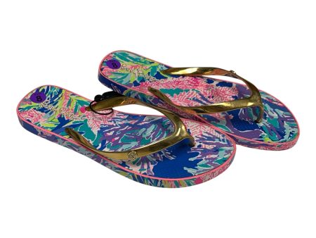 Sandals Designer By Lilly Pulitzer In Blue, Size: 8 For Cheap